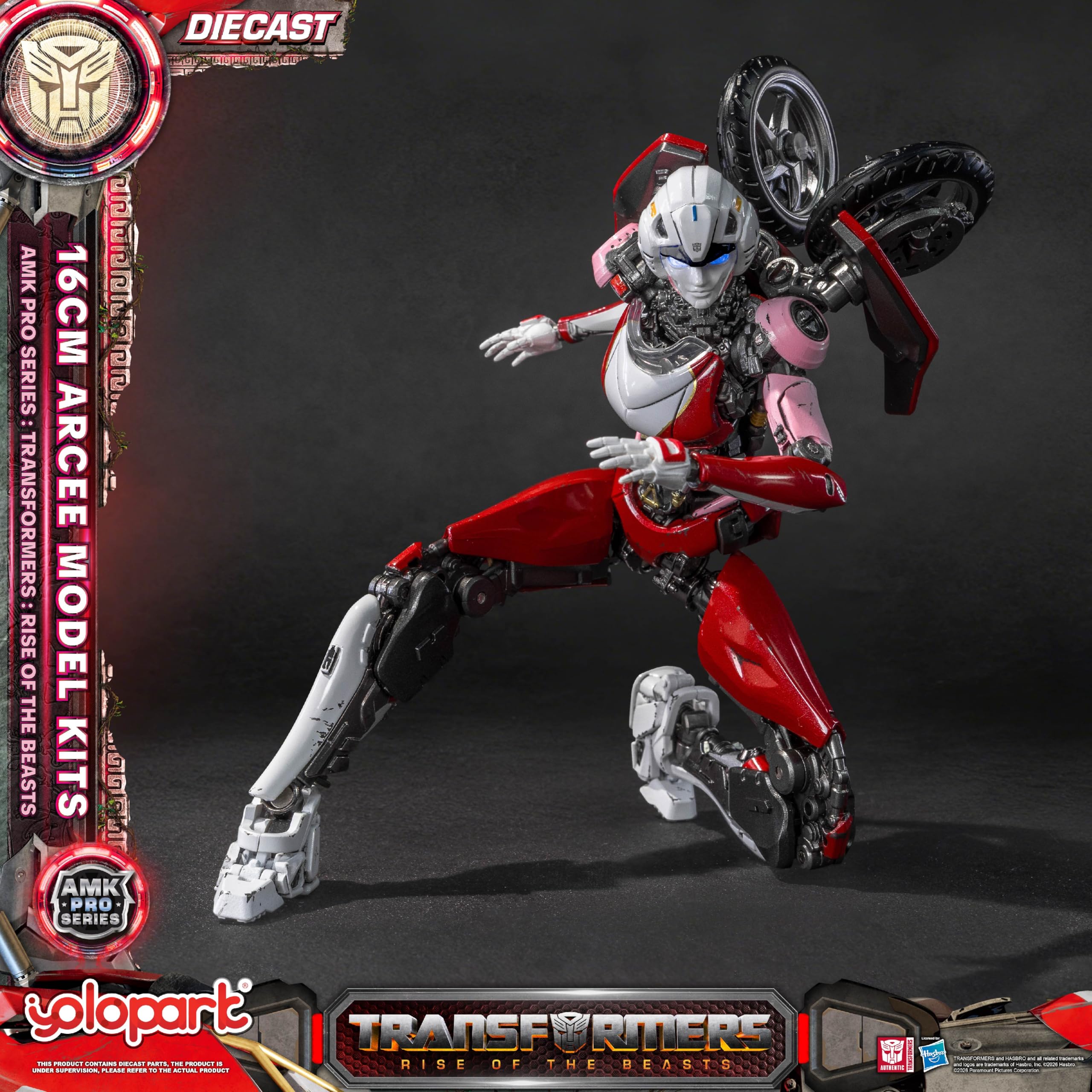 YOLOPARK Transformers Rise of The Beasts Acree - Figura de acción fundida, serie AMK PRO de 5.9 pulgadas, juguetes transformadores altamente articulados para edades de 15 años en adelante, sin