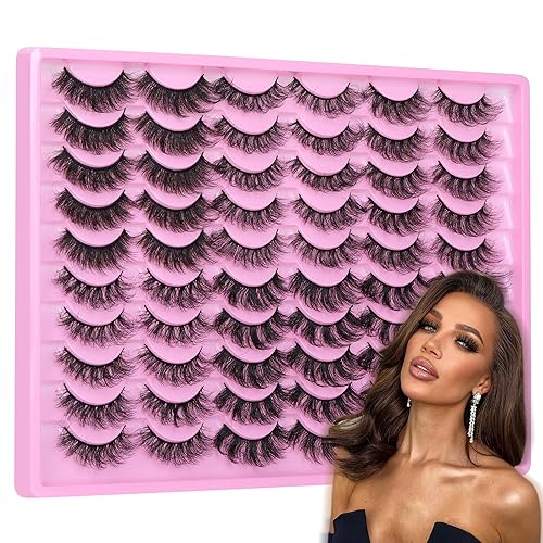 Miniatura 5 de Eefofnn Pestañas esponjosas, 30 pares de pestañas postizas de visón, 6 estilos, pestañas de tira mixta, pestañas de ojo de gato, pestañas de visón