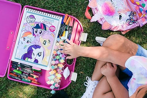 Miniatura 5 de DEXAS Escritorio portátil con almacenamiento, mango integrado, clip de alambre exterior, 18 x 15.25 x 1.38 pulgadas, rosa con pestillo blanco