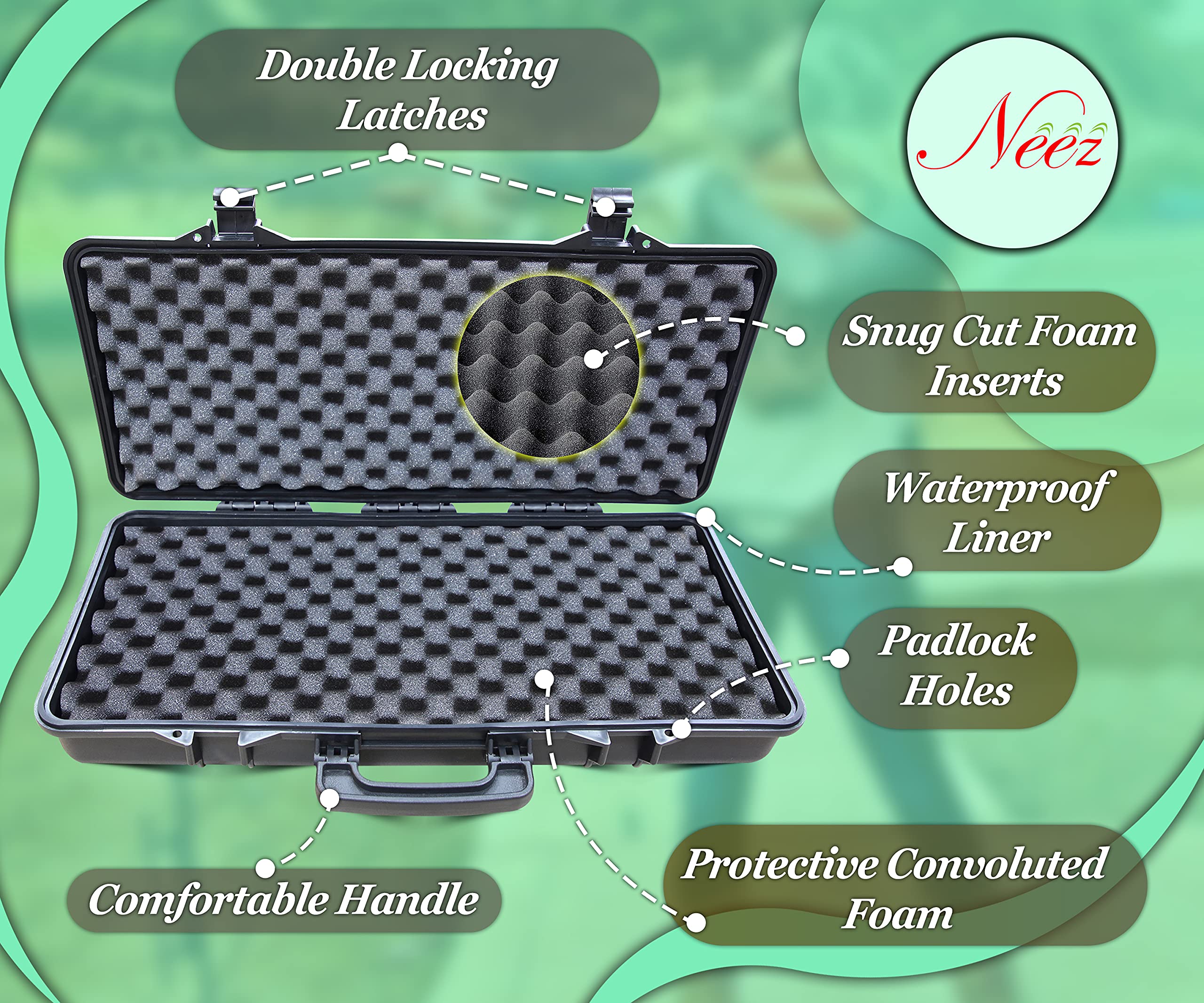 Custodia Rigida Per Fucili In Alluminio E ABS - Valigetta Con Schiuma Protettiva E 4 Chiusure Di Sicurezza - Foto 2