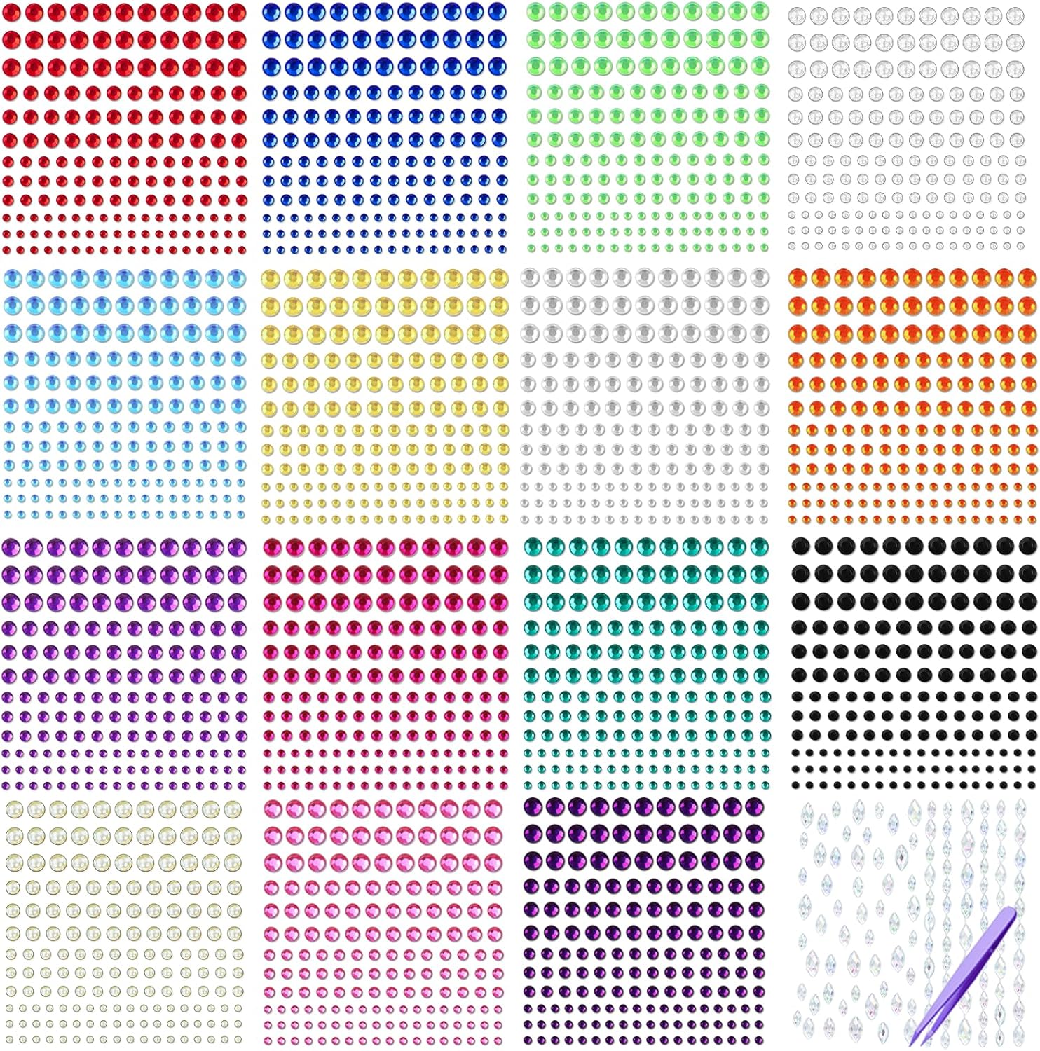Strass Adhésifs 3mm – Rouge Brillant, 210 Pièces, Stickers Brillantini