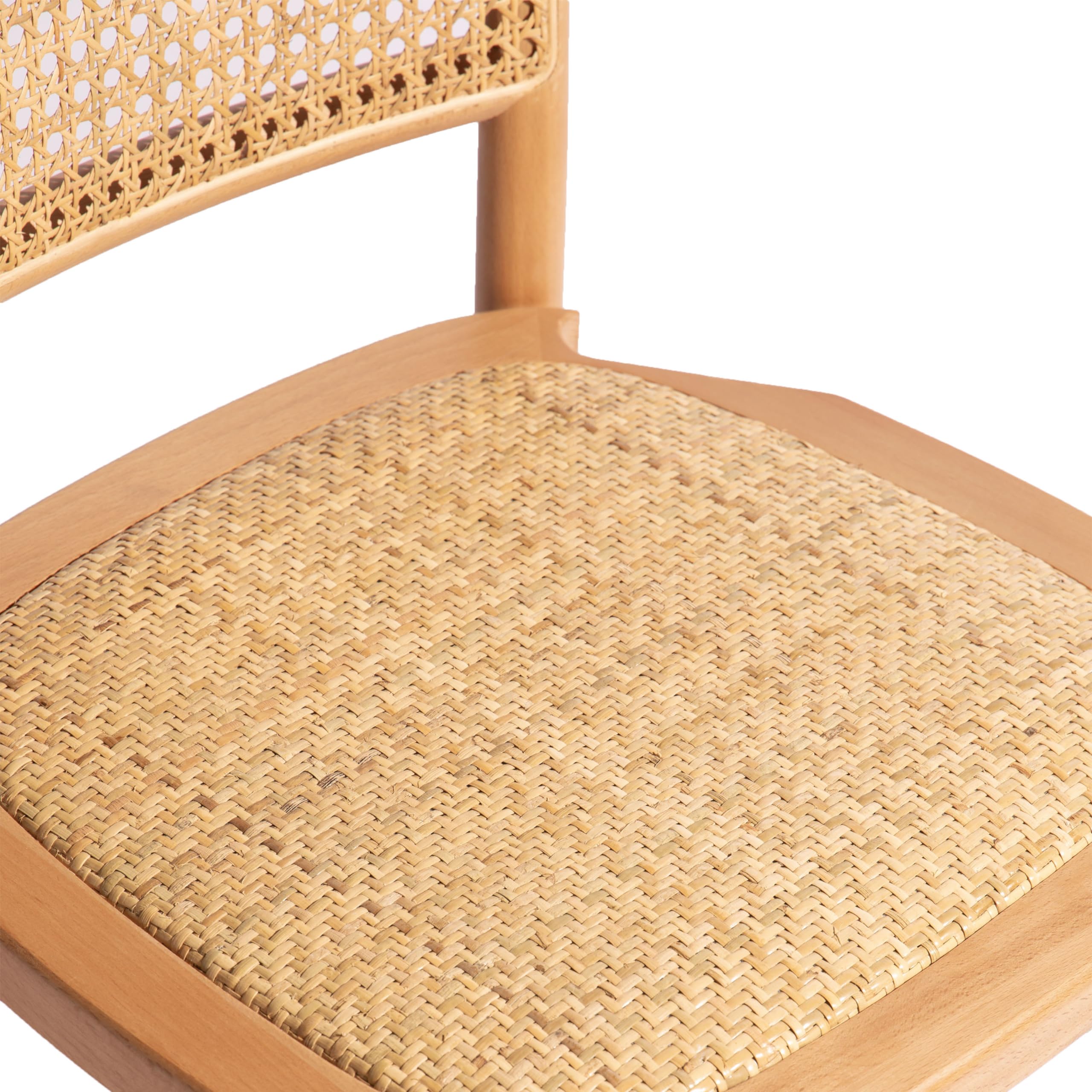 Adec Group Toscana, Pack 2 Sillas de Comedor, Silla Salón, Acabado en Madera Natural y Ratan, Medidas: 43,5 cm (Ancho) x 44,5 cm (Largo) x 87,5 cm (Alto)