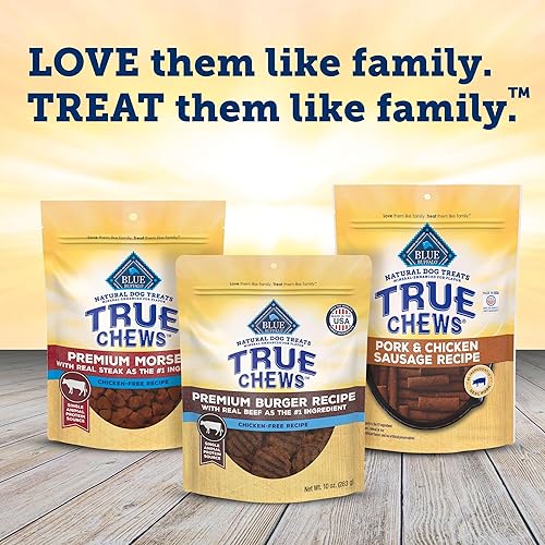 Miniatura 8 de Blue Buffalo True Chews - Golosinas para perros, hechas en los Estados Unidos con ingredientes naturales, receta de hamburguesa de res, bolsa de 10