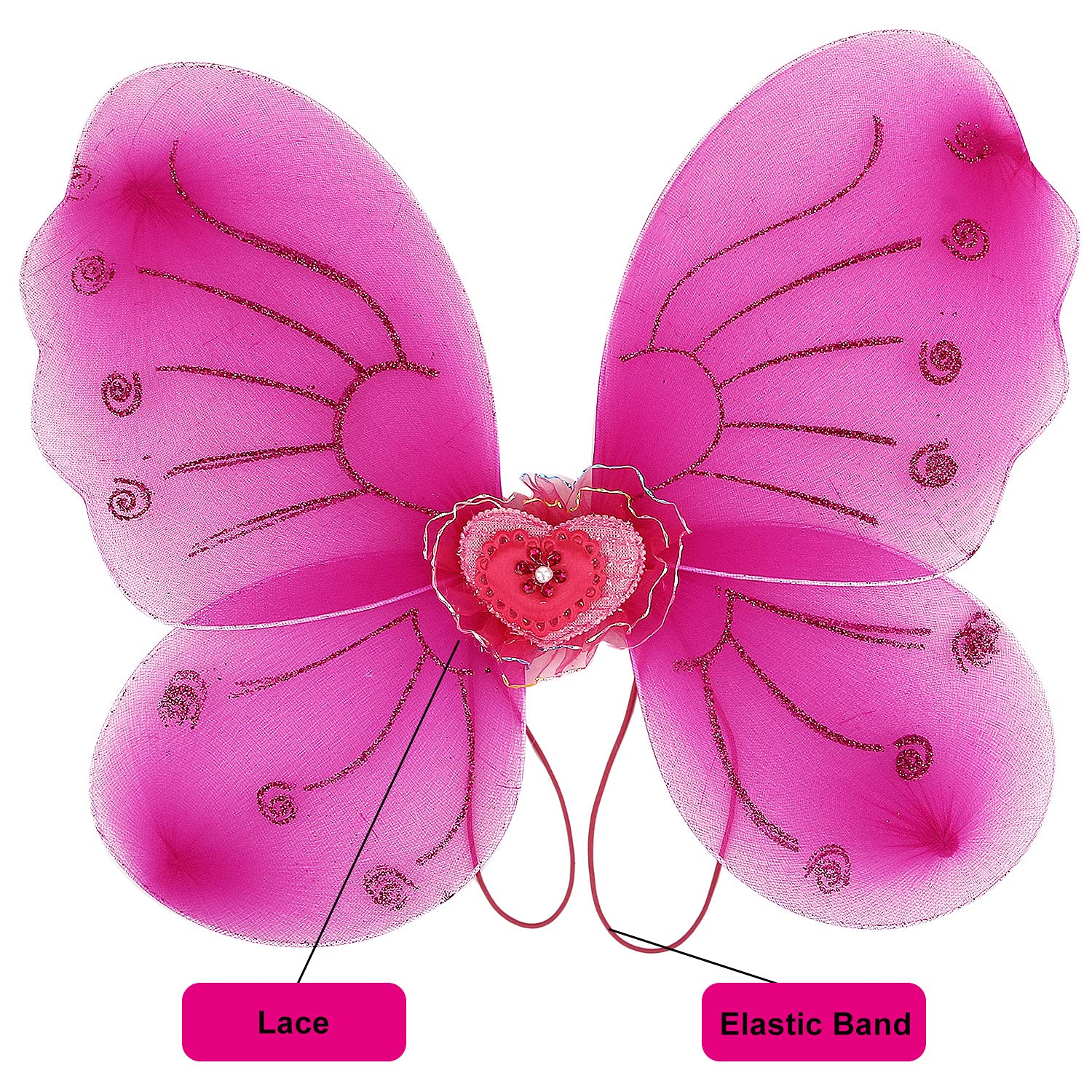 M MUNCASO Ragazze Fata Costume Fancy Dress Up Set di costumi da farfalla Principessa Abito Set di costumi in tulle con ali di farfalla, bacchetta magica e set di cerchietti per bambine 3-8 anni