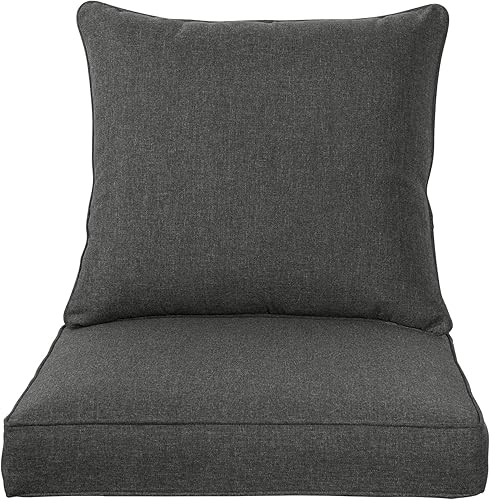 Miniatura 10 de QILLOWAY - Juego de cojines para silla de exterior e interior, cojín de repuesto para muebles de patio., Moderno, GrisNegro