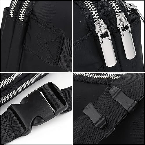 Miniatura 4 de UTO Riñonera cruzada para mujer, a la moda, cinturón, pecho, cintura, cadera, para ir de compras al aire libre, viajes, senderismo