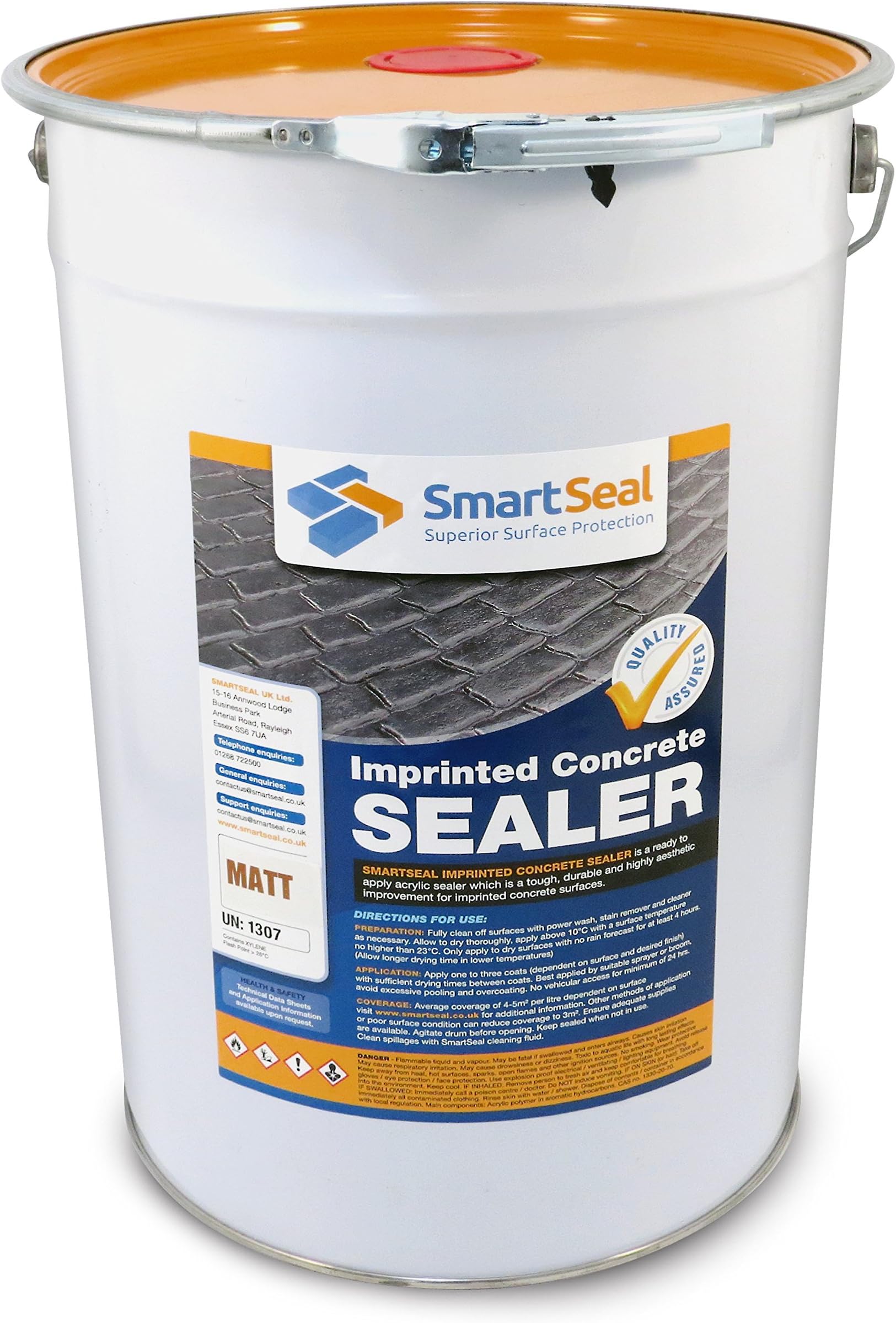 Matt Finish Concrete Sealer - Easy to Apply for Driveways and Patios - Durable Outdoor Sealer for Stamped and Patterned Surfaces (25 Litres)