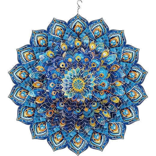 Mandala Peacock Wind Spinner 12 inch