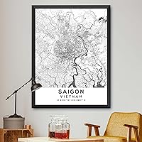 Vista 1 de Mapa de Saigón, Vietnam, Light 2 (12x16)