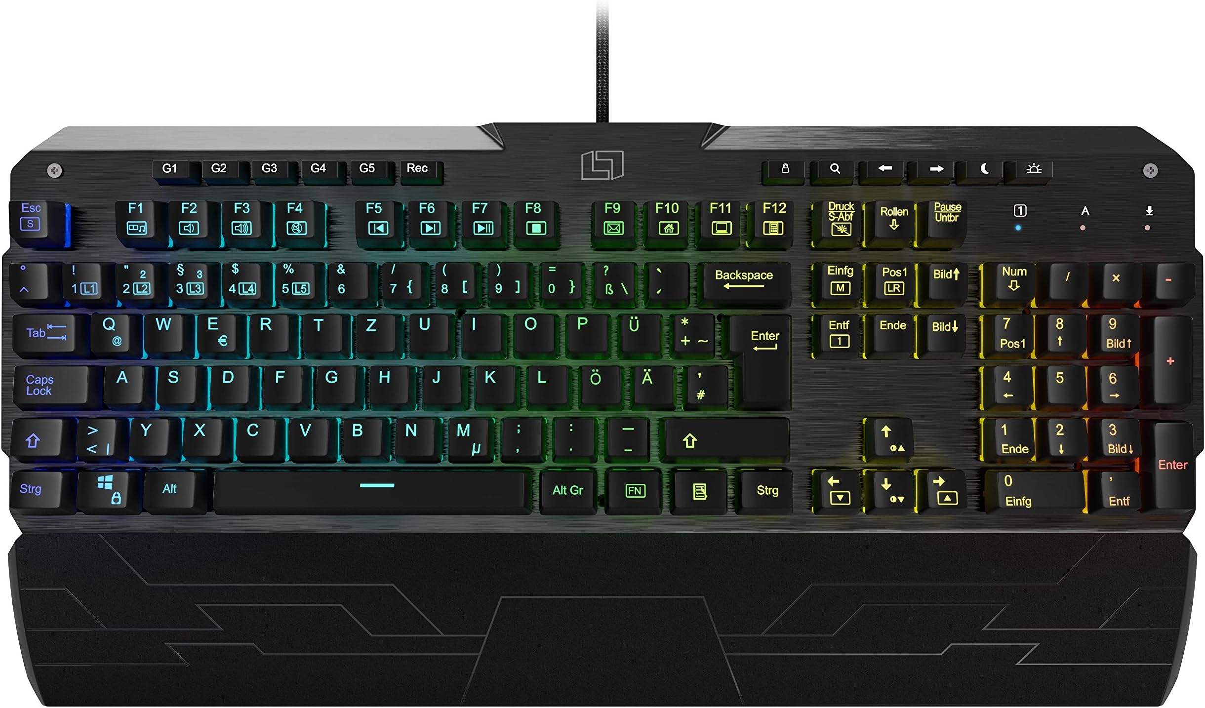 LioncastLK300 & LK200 mechanical gaming keyboard (16.8 million colours, red switches, programming software, LED, USB, QWERTZ) Black LK300