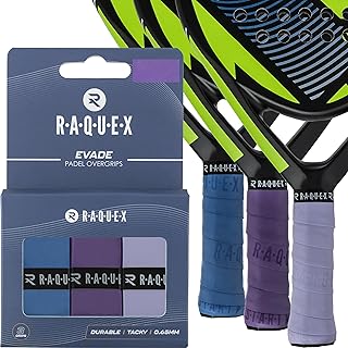 Raquex Cinta de sobreagarre Evade Palas de pádel, 10 Colores. Paquete de 3 Cintas de sobreagarre para pádel, 0,65 mm de Grosor, Absorbente, Ligeramente adherente, Antideslizante