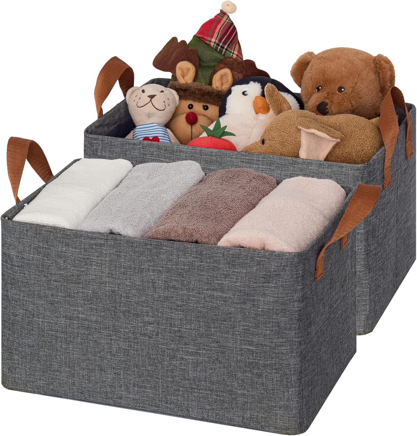 GRANNY SAYS Bundle of 2-Pack Toy Boxes & 1-Pack Hanging Closet Organizer