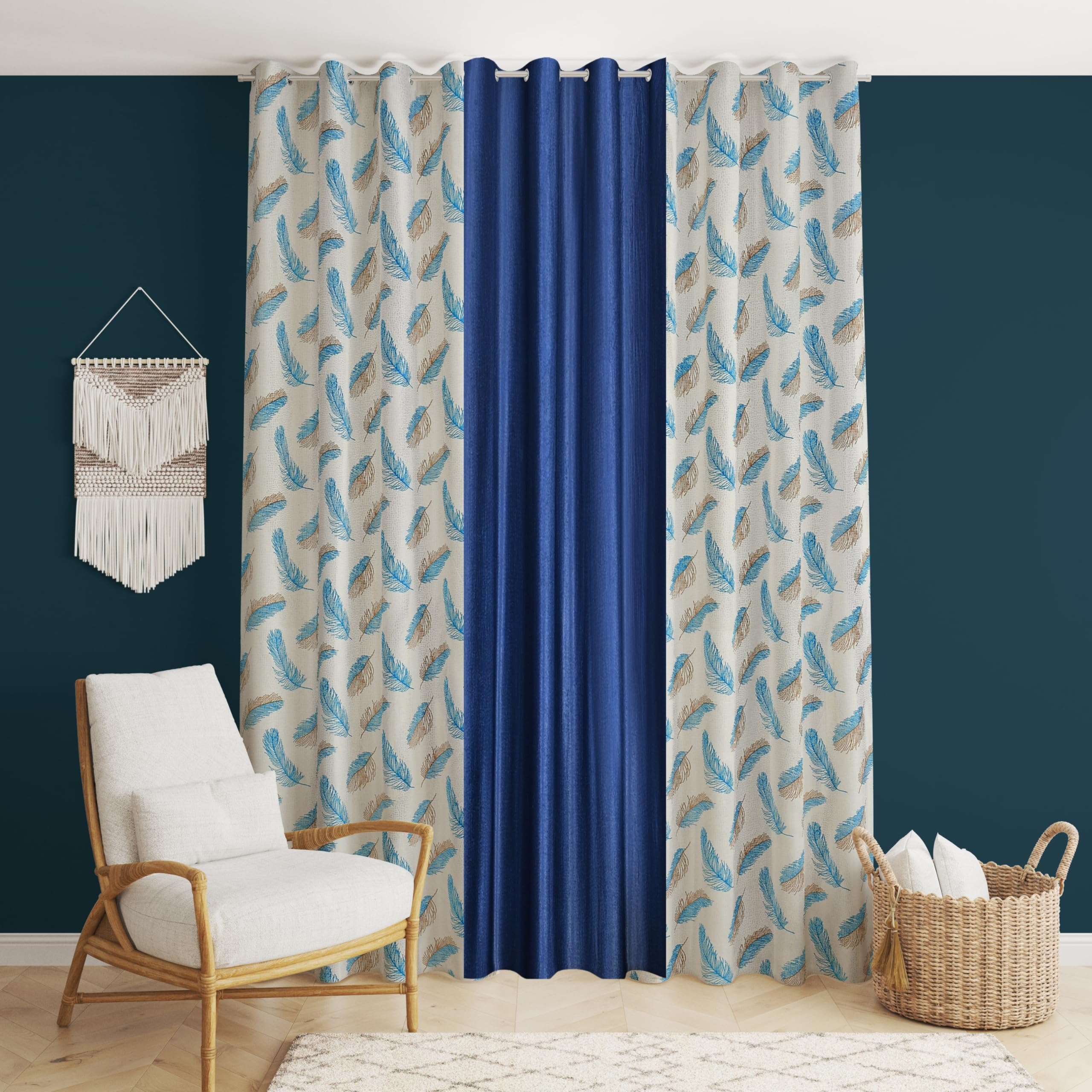 See full amazon price history chart for Yarnis Feather Printed Light-Filtering Curtains 7 Feet Long Set of 3 for Door Living Room, Navy Blue, Parda, Washable Yarnis Feather Printed Light-Filtering Curtains 7 Feet Long Set of 3 for Door Living Room, Navy Blue, Parda, Washable (B0D2BBGB3B) Amazon Price History, Amazon Price Tracker