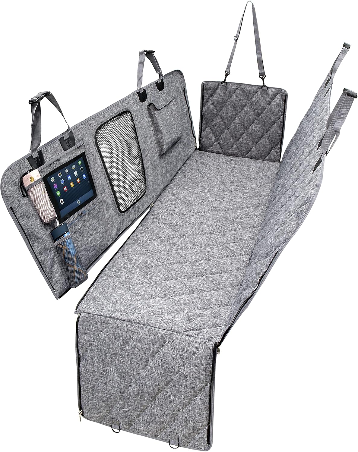 Mr. Peanut's Houston Series Seat Cover for Traveling Pets, Durable Scratchproof Nonslip Dog Car Hammock with Universal Size Fits for Cars, Trucks & SUVs