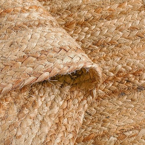 Miniatura 5 de Alfombra natural trenzada de yute de 2 x 3 pies, color madera de cedro, tejida a mano y reversible para sala de estar, cocina, entrada, alfombra