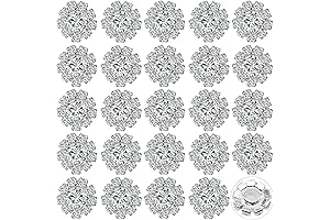 24 Pack 16MM Sparkle Clear Crystal or Rhinestone Buttons Flatback Metal Embellishments...