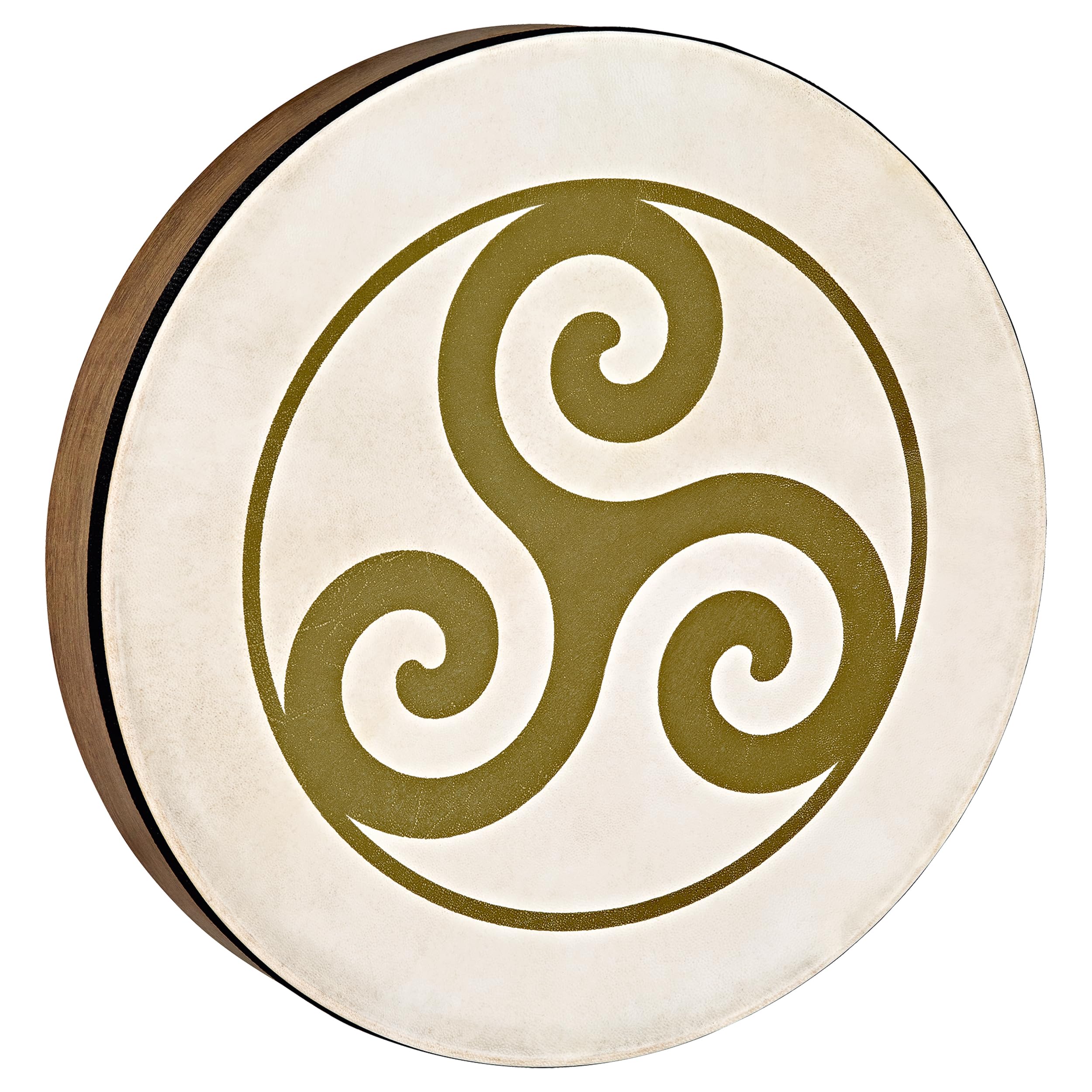 Sonic Energy Hand Drum 16 Pollici – Design Triskele – Tamburo a Cornice per Meditazione, Viaggi Sonori, Percussioni – Strumento sciamanico con pelle di capra (HD16WB-TR)