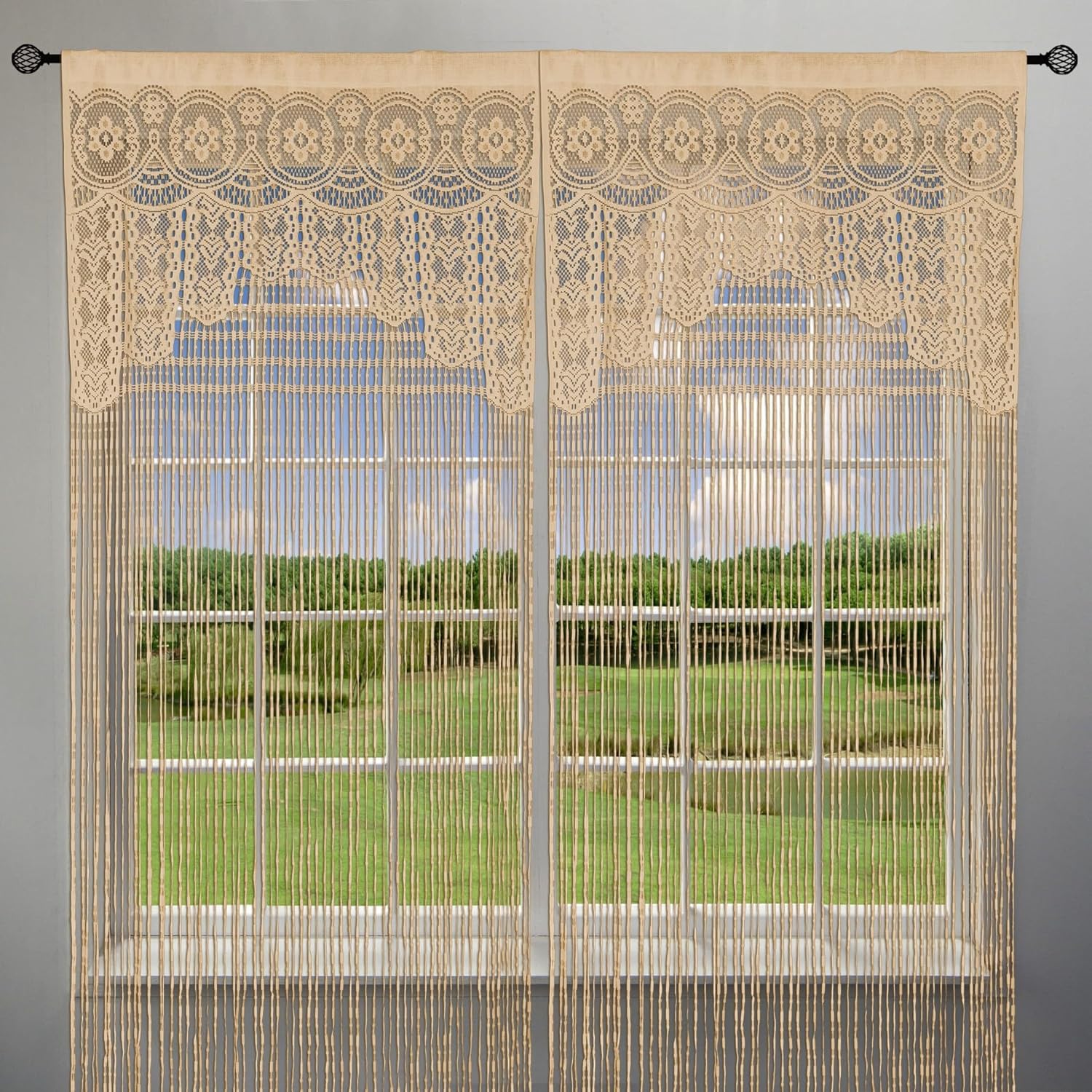 Lace Door String Curtain for Doorways，Bohemian Curtains Window Wall Closet Bedroom Kitchen Hippie Hanging Panels Boho Room Divider - Image 6