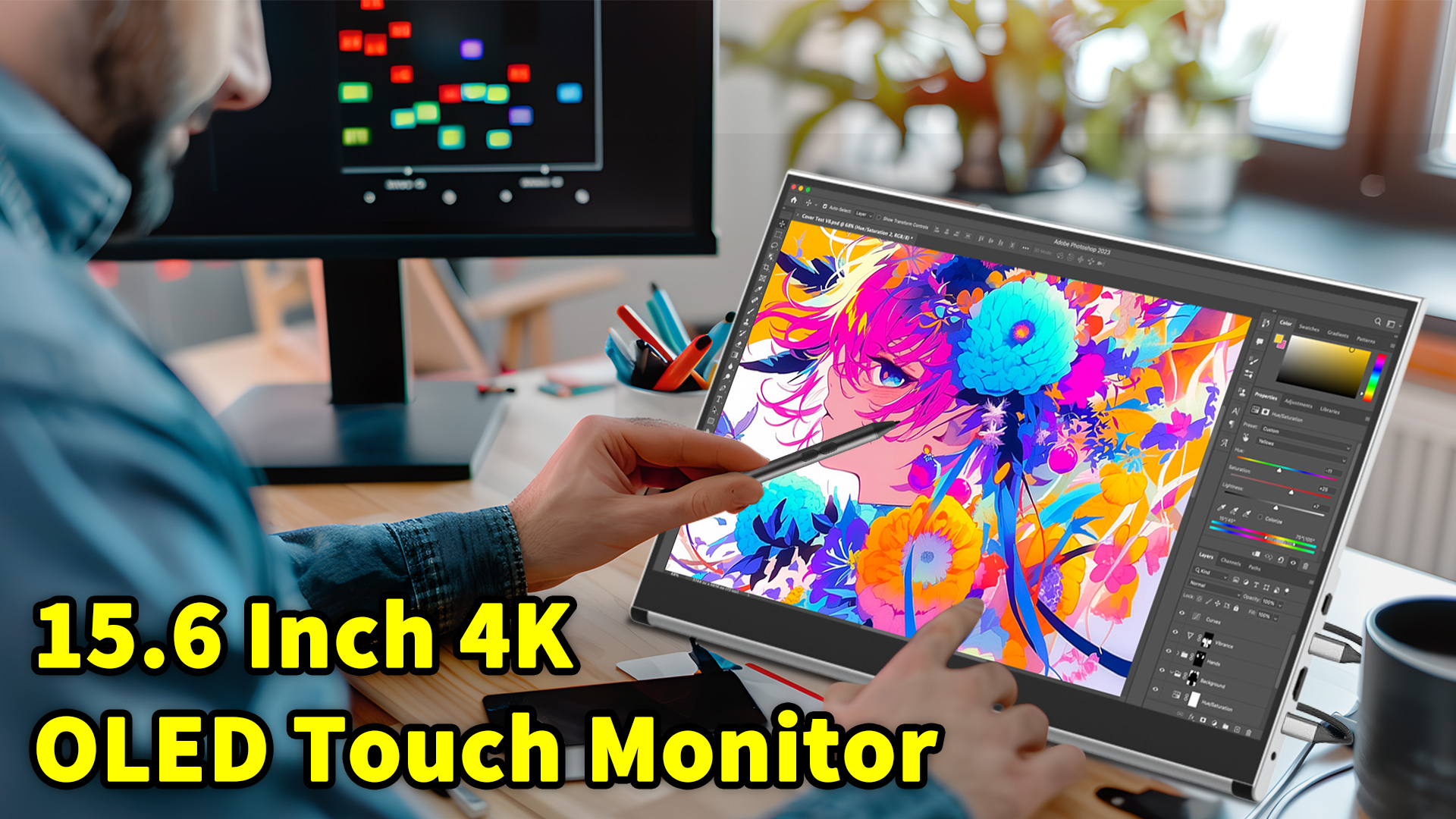 Amazon.com: Magedok Portable Monitor OLED 4k,15.6 Inch Touchscreen