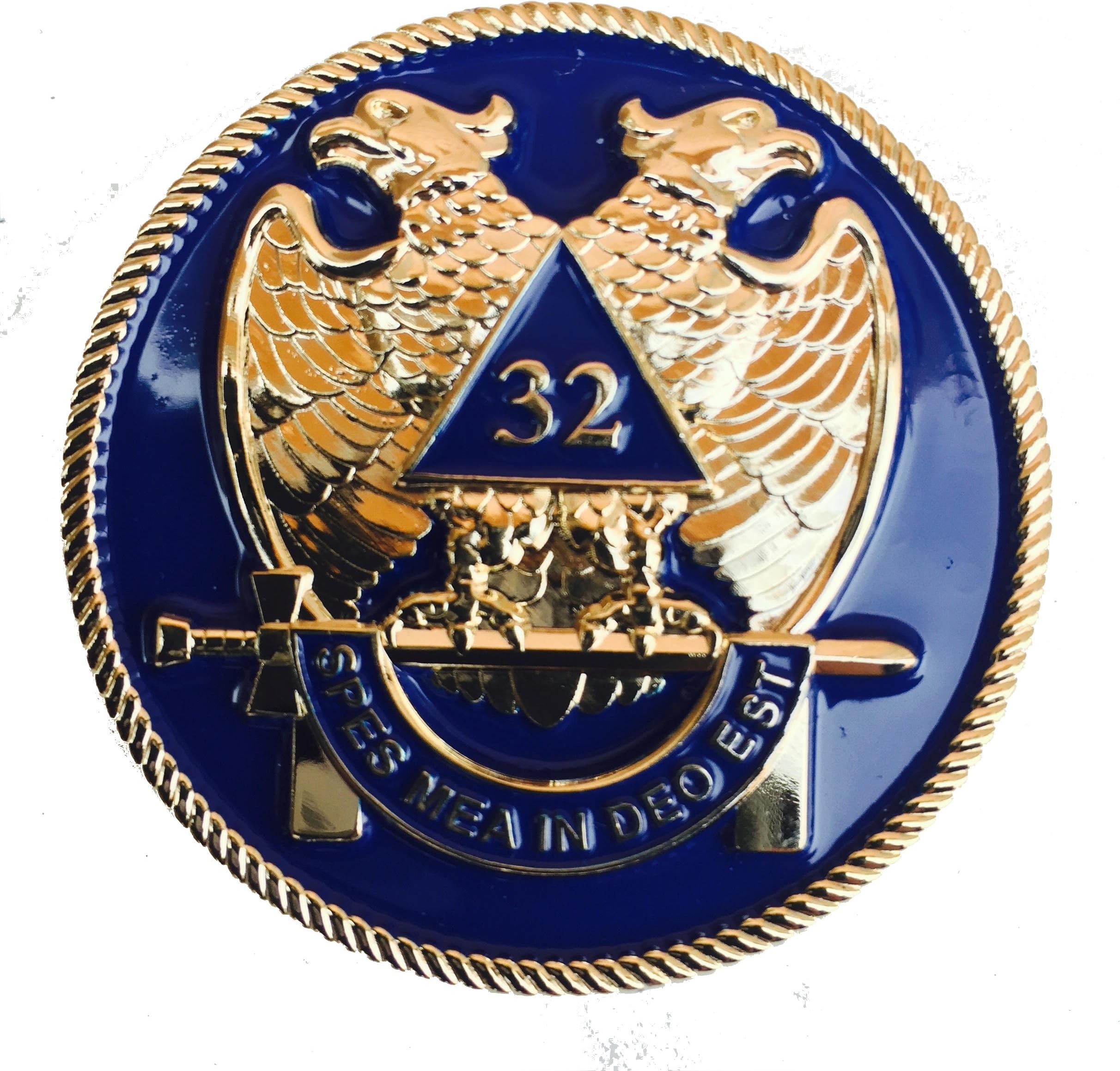 Equinox MR2" Mini Small Masonic 32nd Degree Mason Reflex Blue Back Ground Motorcycle Compact Car Emblem