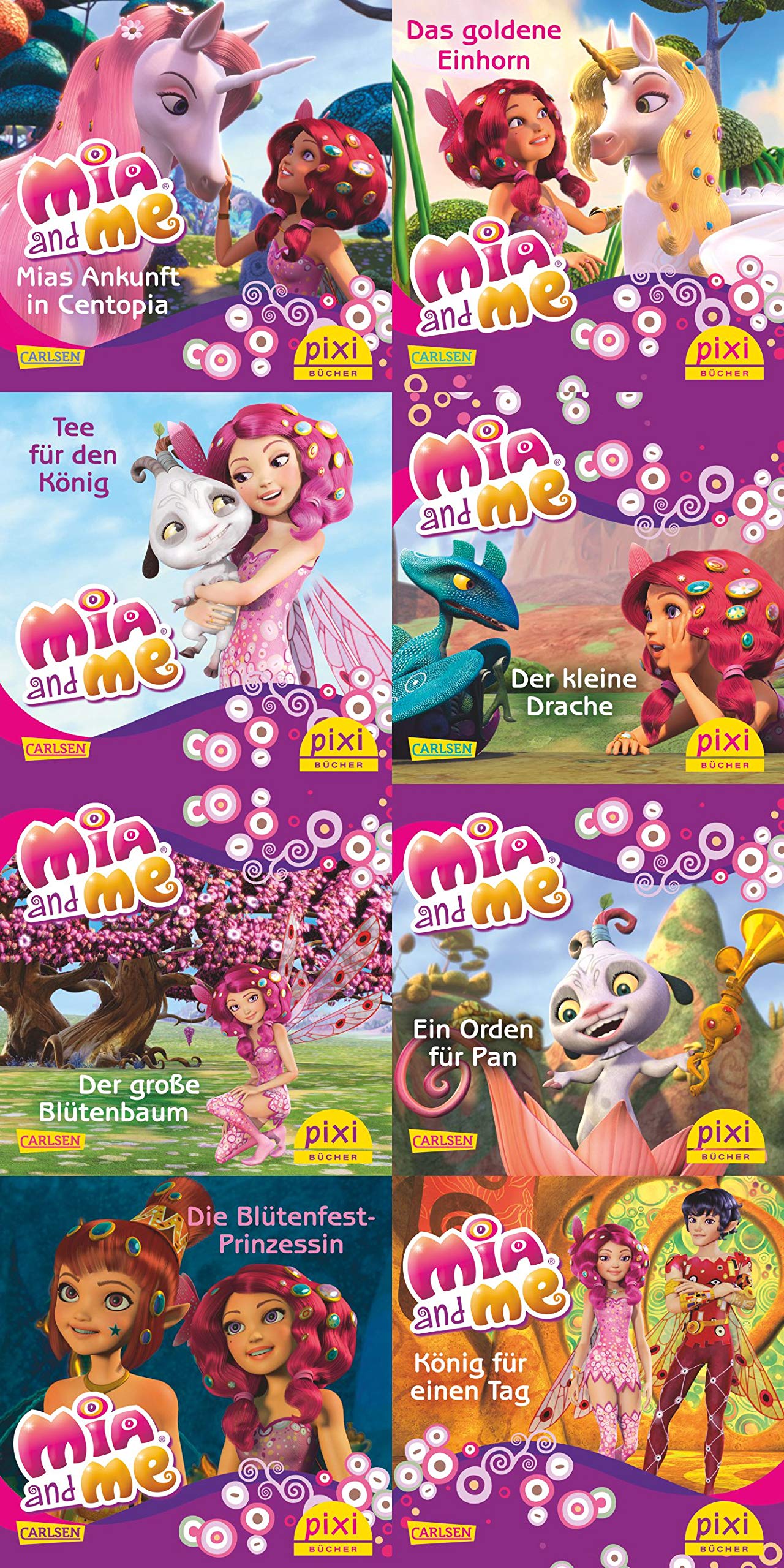 Pixi-Box 232: Mia and me (8x8 Exemplare) (232): Mias Ankunft in Centopia. Tee für den König. Der große Blütenbaum. Die Blütenfest-Prinzessin. Das ... Ein Orden für Pan. König für einen Tag