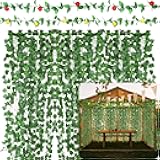Janinka 14 Pcs Sukkot Decorations Sukkah Hanging String Banner Decor Sukkot Fruit Garland Indoor Outdoor 6.89 ft Artificial Greenery and 7.55 ft Fruit Vines for Holiday Party
