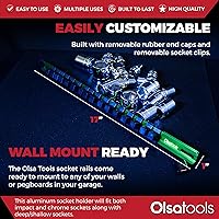 Vista 3 de Olsa Tools Organizador de Dados de Aluminio de 1/2 Pulgada Soporte de Dados de Calidad Premium (VERDE)