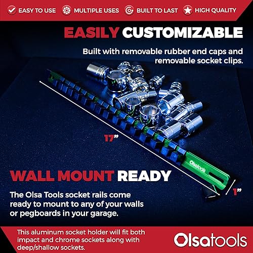 Miniatura 3 de Olsa Tools Organizador de Dados de Aluminio de 12 Pulgada  Soporte de Dados de Calidad Premium (VERDE)