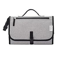 Vista 9 de Comfy Cubs Cambiador de bebé tamaño compacto, cambiador de pañales impermeable con almohada acolchada, suave y ligero, diseño plegable para viajes