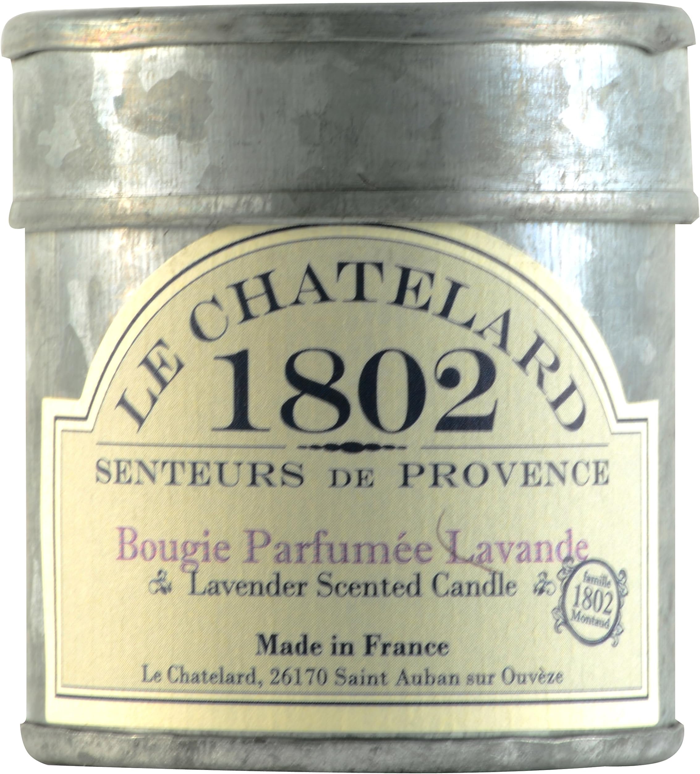 Le Chatelard 1802 Lavender Scented Candle in Metal Box 100g