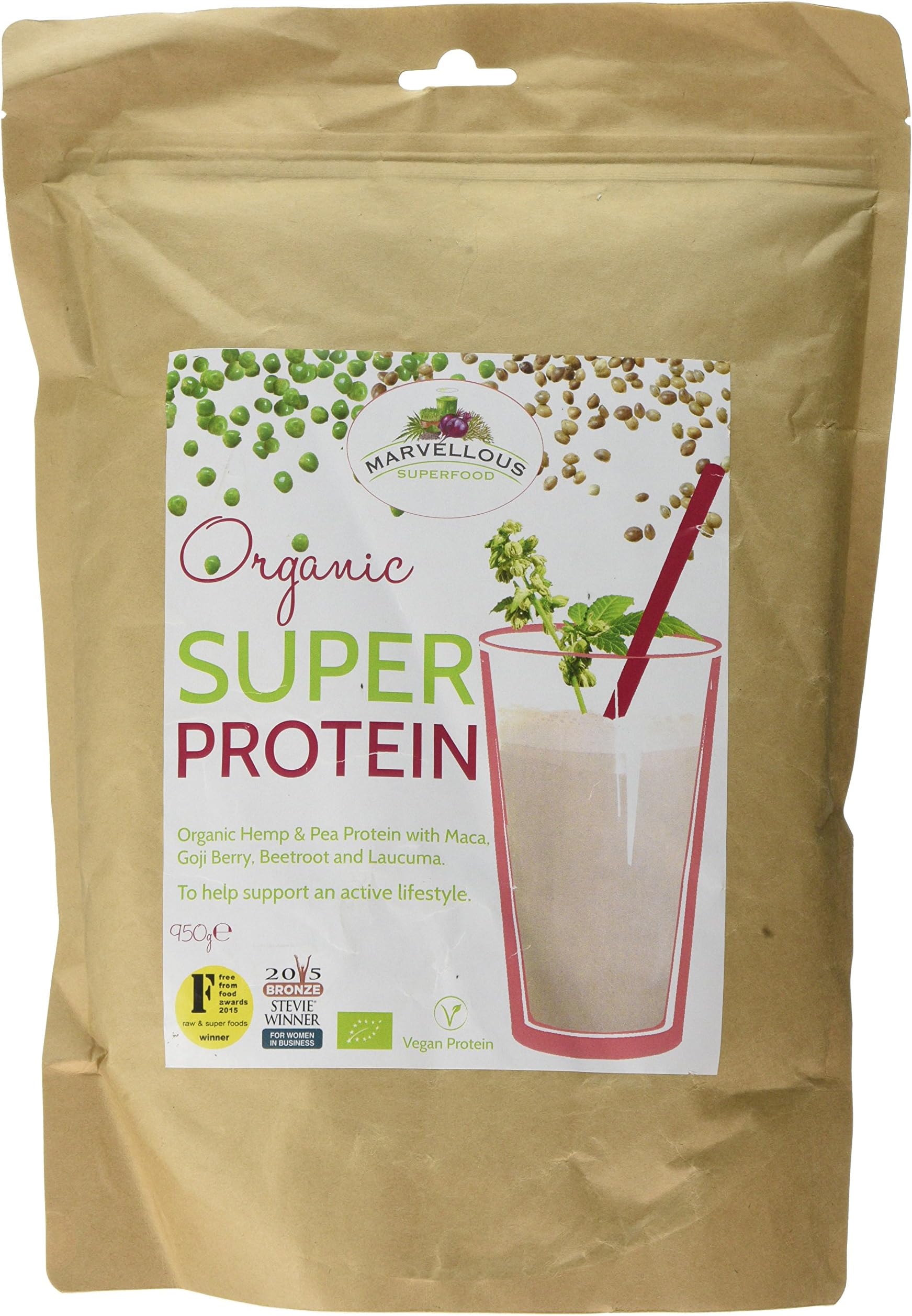 Marvellous Superfood Organic Vegan Super Protein Powder, 950 g