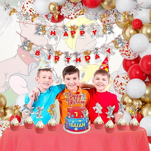 Vista 20 de Petr Pan Theme Birthday Party Supplies – Neverland Decoration Boys Girls – Includes Happy Birthday Banner, Cake Topper, Cupcake Toppers, Garland &