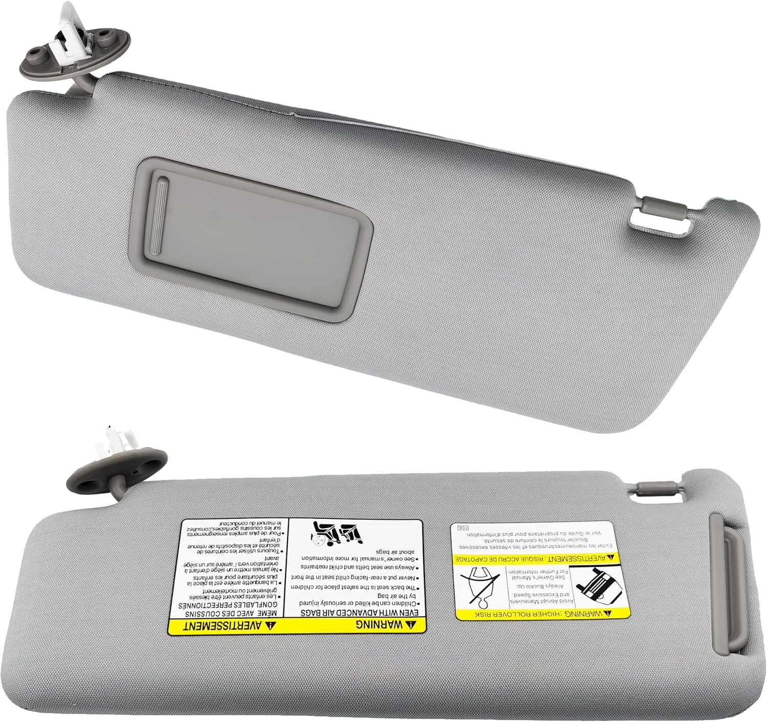 Front Left & Right Sun Visor for Toyota 4Runner 2010-2024 74320-35A91-B1 74310-35B01-B1 7432035A91B1 7431035B01B1 with Vanity Light Gray