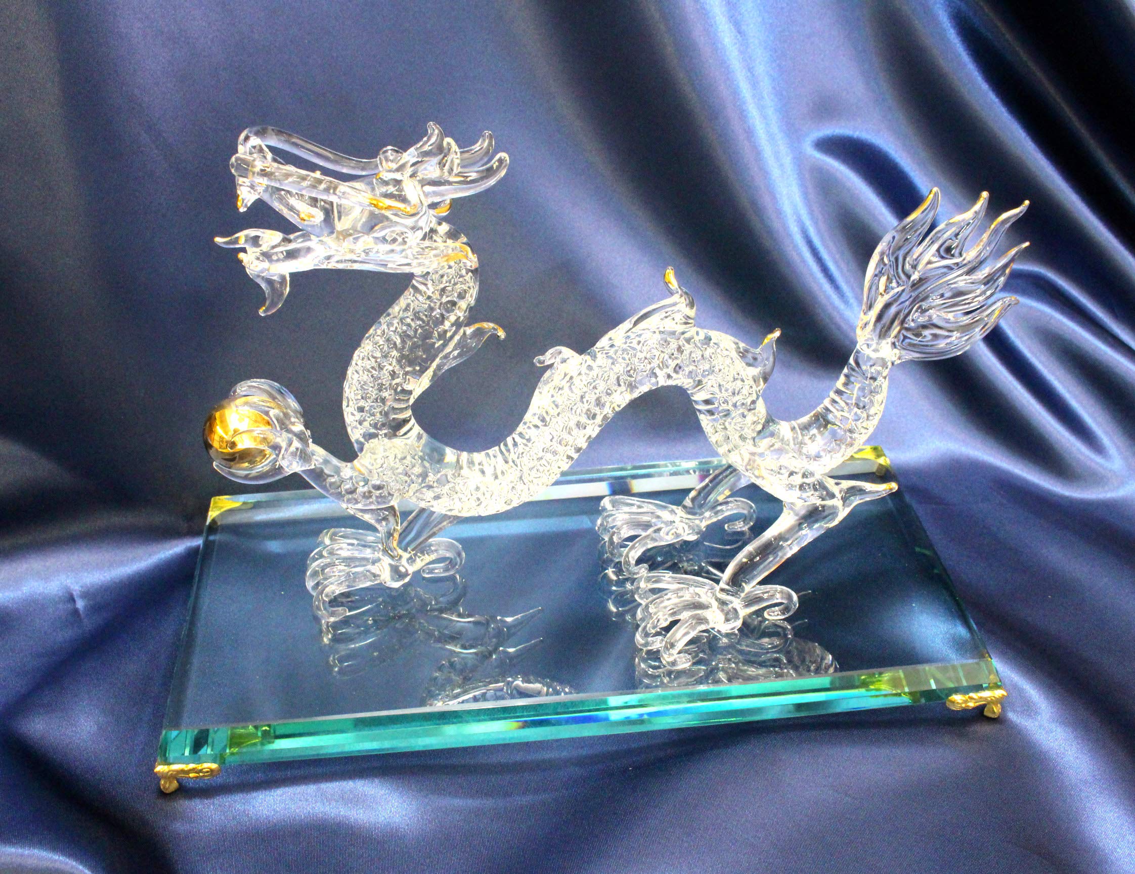 Amazon.co.jp: フォーカート 龍 クリア 龍全長:165mm 開運 金皇帝