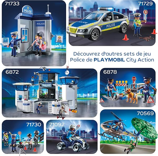 Playmobil City Action 72079 Police Chase Motorcycle Police Chase Longboard Thief Stimulates Creativity Toy for Children from 4 Years - 5