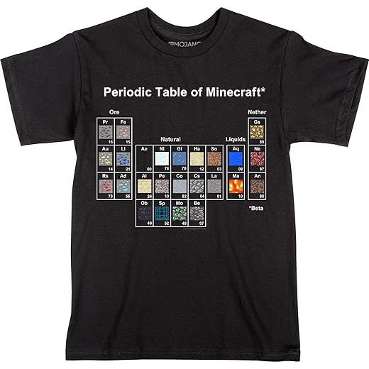 Minecraft Jungen T-Shirt Periodensystem Youth Tee