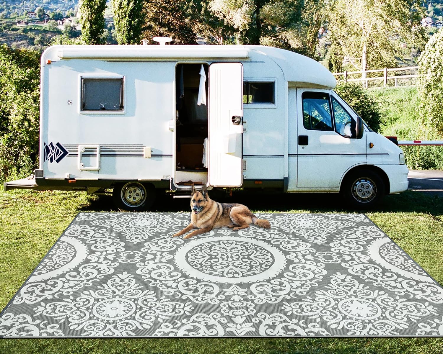 Amazon.com: Capslpad 9'x12' RV Camping Outdoor Rug Reversible Mat ...