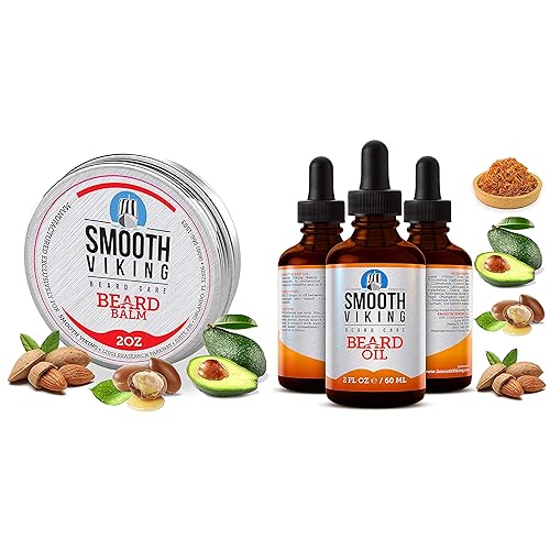 Bálsamo para barba vikingo liso con aceite esencial y cera de abejas y acondicionador de aceite para barba