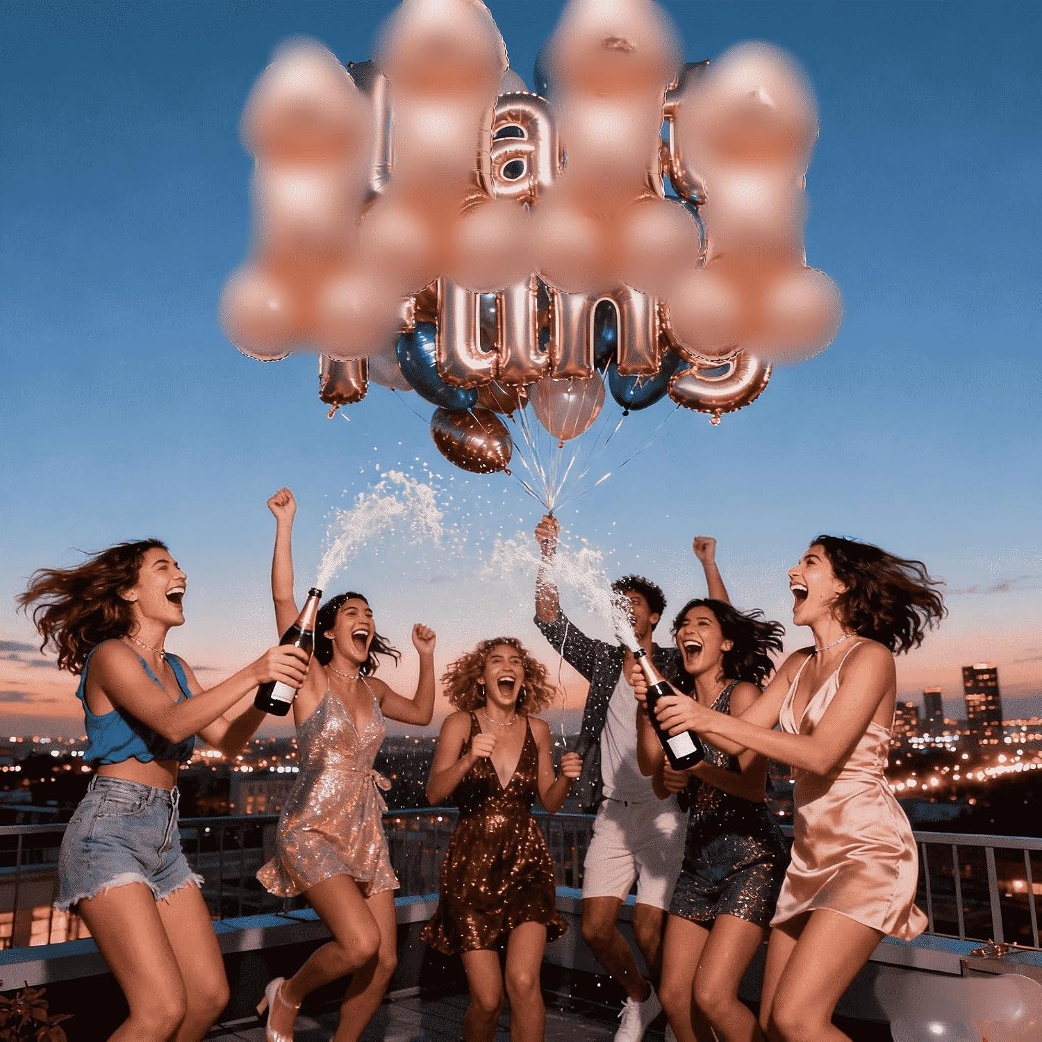 Giant Bachelorette Party Foil Balloons, Funny Favors Decorations | bride balloons, for Unique Party Bridal Shower Engagement,Hen Night, Girls'Night (rose gold)