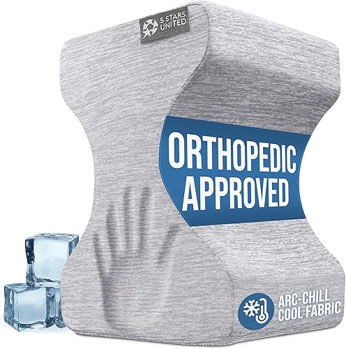 5 STARS UNITED Almohada de rodilla para personas que duermen de lado, alivio del dolor de cadera, funda refrescante, cojín de espuma viscoelástica