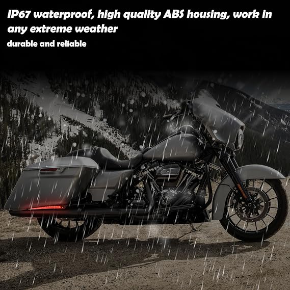 LED Saddlebag Marker Lights Kit for Harley Touring 14-24, Smoked | Extended Saddlebag Side Marker w/Running Brake Turn Signal for Road Street Glide CVO Road King, Plug & Play, Easy to Install