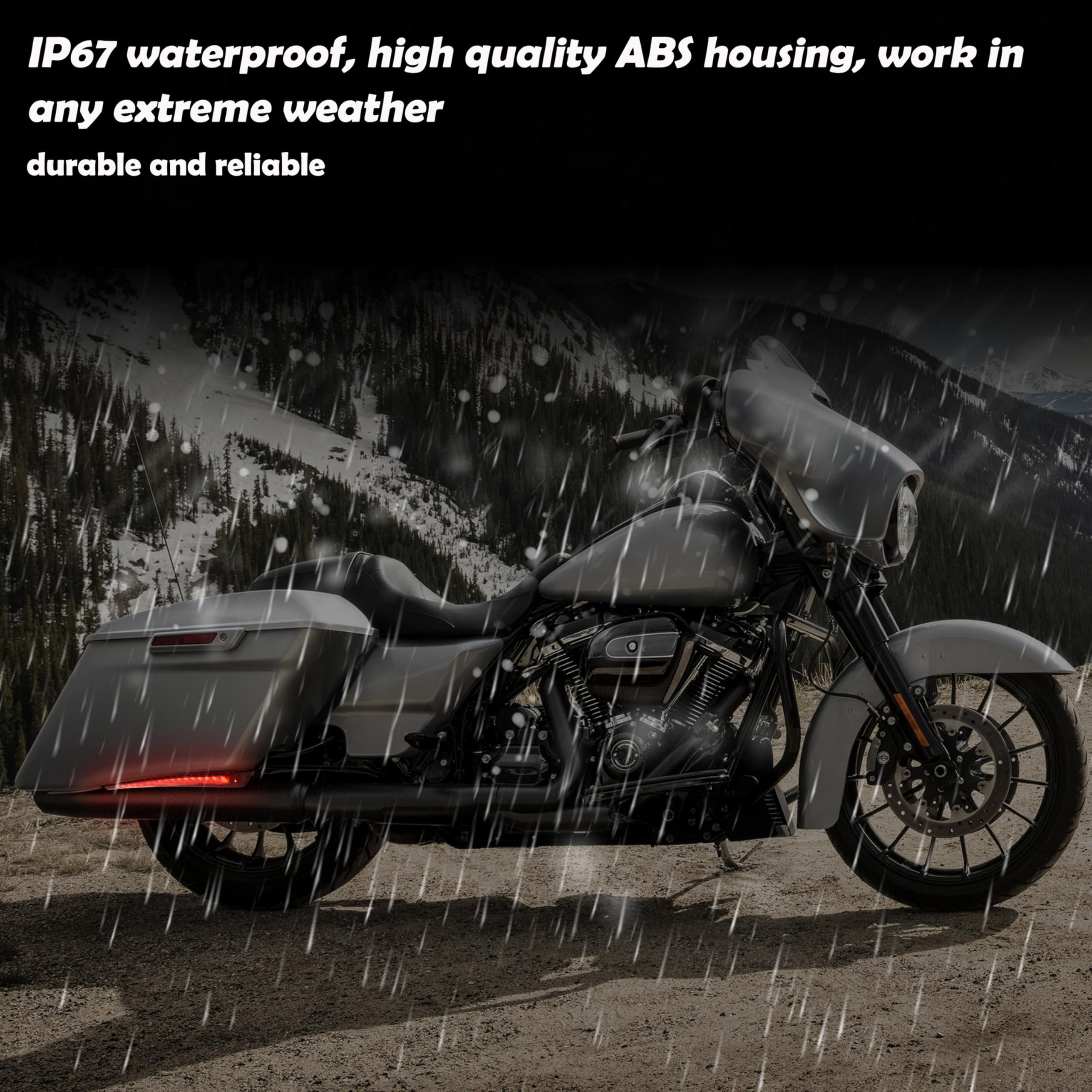 VEISUTOR LED Saddlebag Side Marker Lights Kit, Smoked Lens Extend Rear Saddlebag Brake Turn Tail Lights for Harley Touring Road Glide CVO Road King Street Glide 2014-2024 Accessories