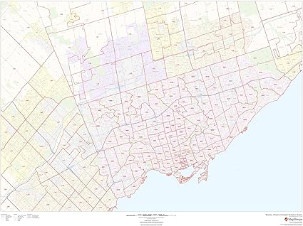 Maple Ontario Postal Code Toronto, Ontario Postal Code Forward Sortation Areas - 48" X 36" Laminated  Wall Map : Amazon.ca: Office Products