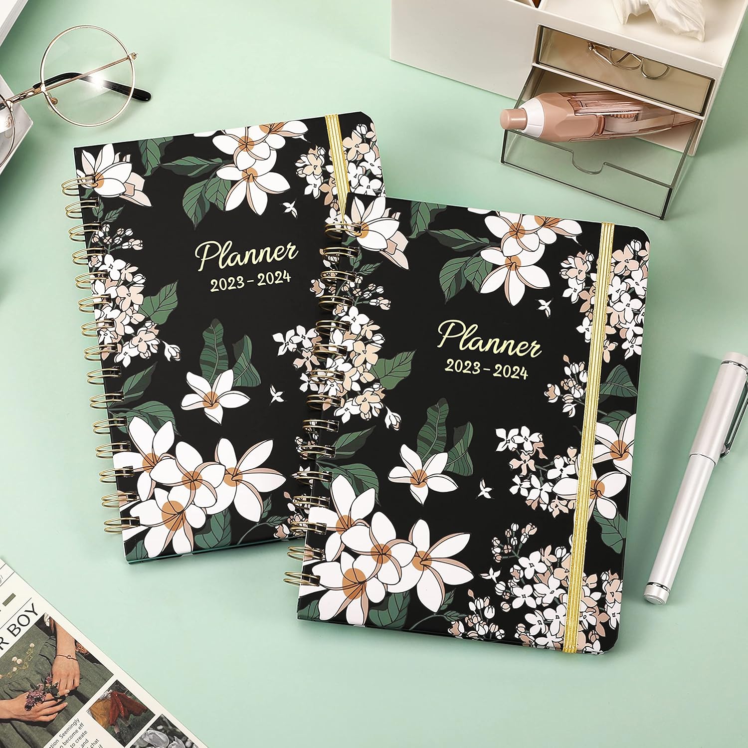 2023-2024 Planner – Jul.2023 - Jun.2024, 2023-2024 Academic Planner Weekly and Monthly, 6.4" x 8.5", Tabs, Back Pocket, Strong Twin - Wire Binding, Hardcover, Thick Paper, Inspirational Quotes, Notes : Office Products