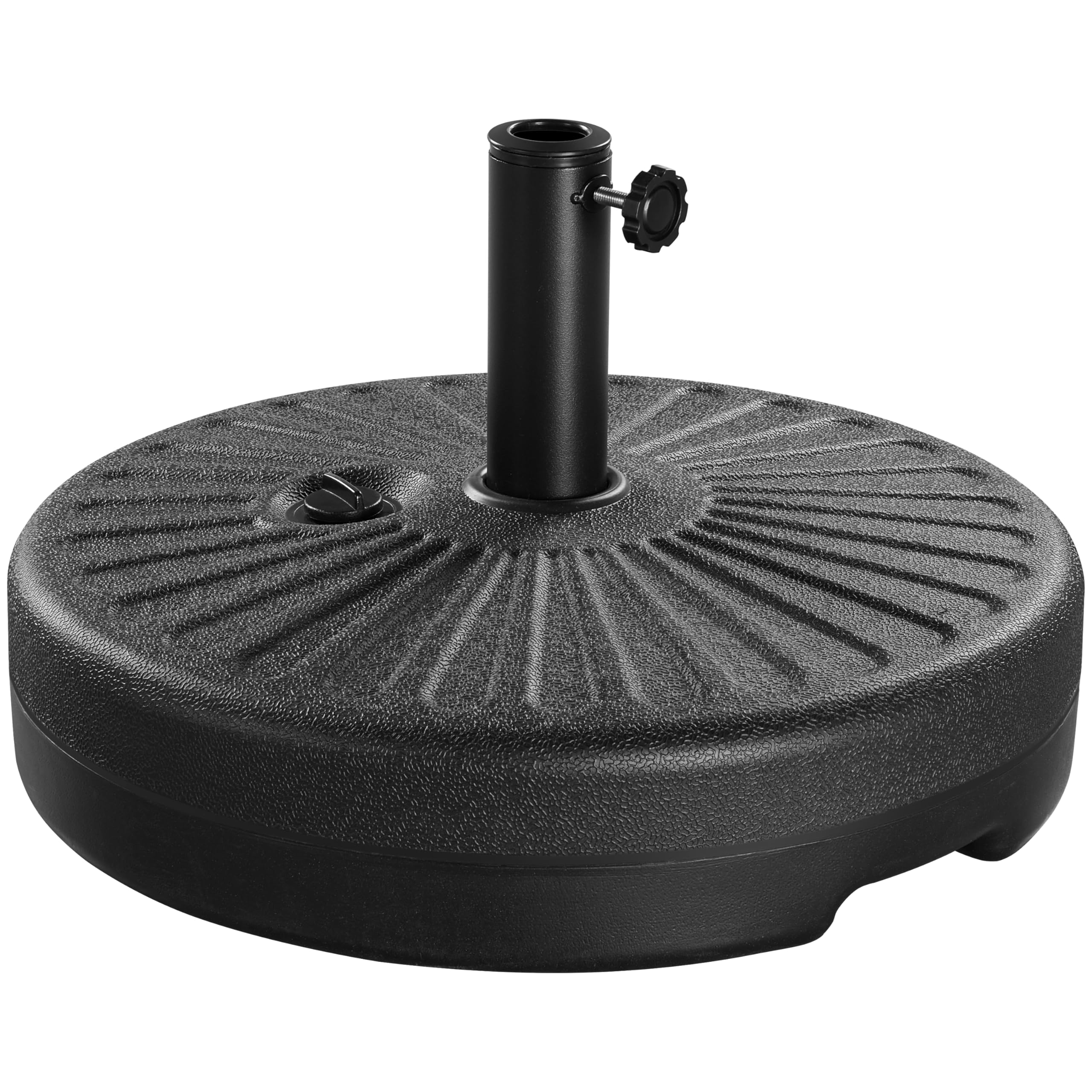 Yaheetech Base per Ombrellone da Giardino in HDPE e Ferro Riempibile con Sabbia o Acqua 22L Supporto per Pali da Ø38mm e Ø48mm Esterno Veranda Terrazza Spiaggia Piscina Patio Nero
