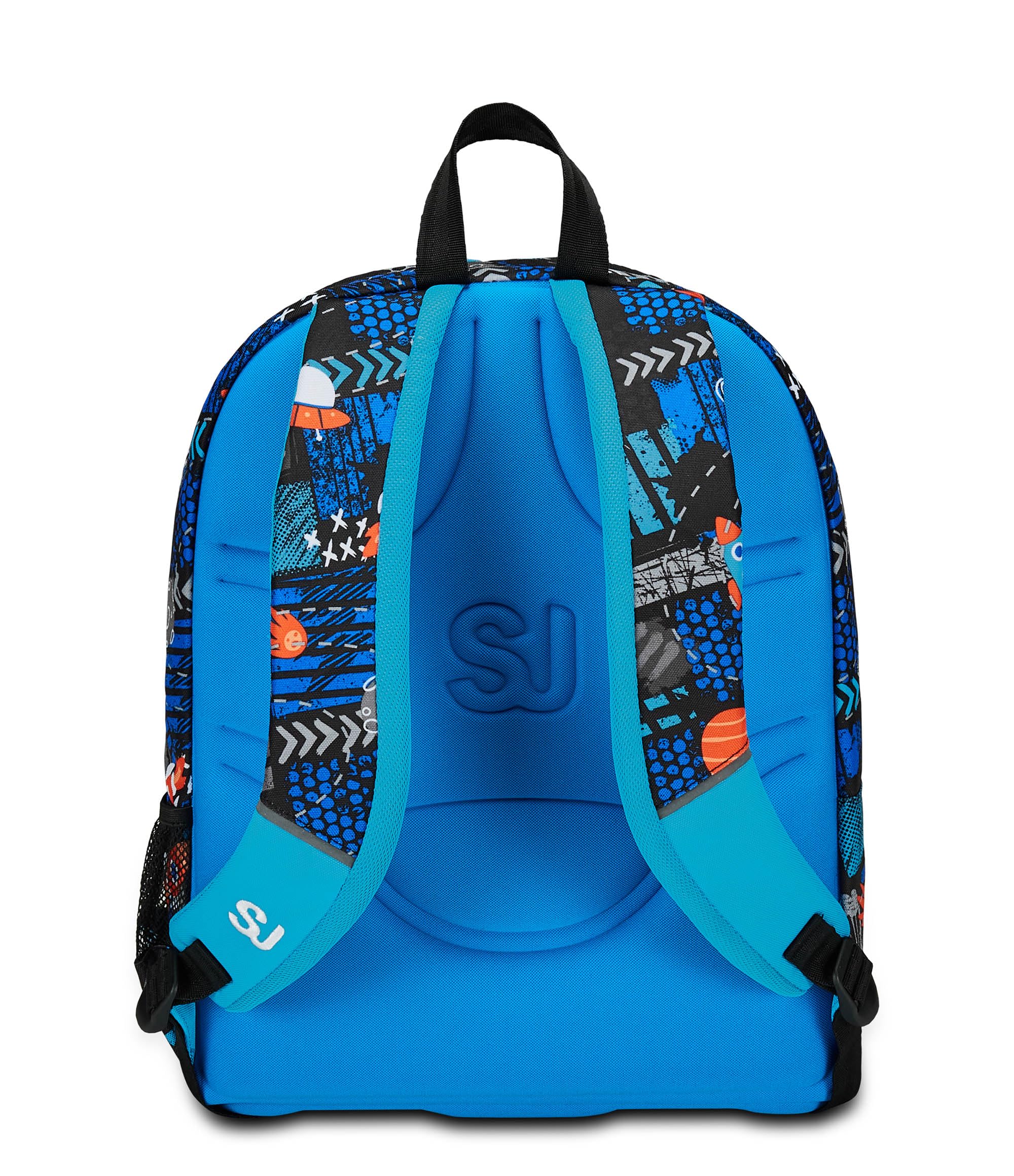 SJ Gang Zaino Scuola Advanced, Blu, Go to Space, Zaino Doppio Scomparto Con Tasca Porta PC o Tablet, Tasca Porta Borraccia e Organizer, Zaino Scuola Elementare, Zaino Bambino