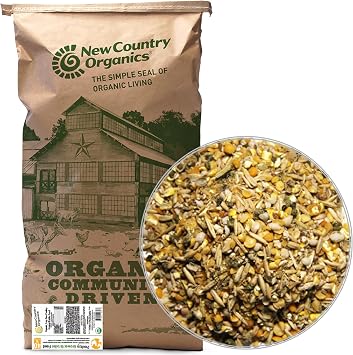 New Country Organics | Organic Grower/Broiler Feed for Growing Chickens | Soy-Free | 19% Protein | Certified Organic and Non-GMO | 40 lbs