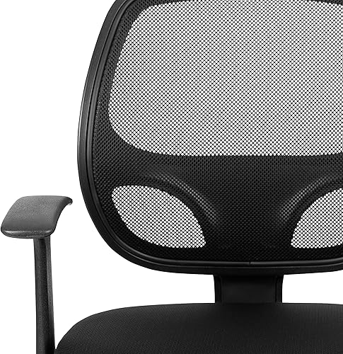 Miniatura 10 de Flash Furniture Flash Fundamentals Silla de oficina ergonómica giratoria de malla negra con brazos Negro -,Gris