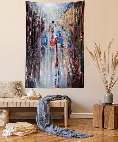 Miniatura 31 de Ambesonne Tapiz hawaiano, Costa Na Pali en la isla de Kauai en Hawái, día soleado, horizonte de montaña, colgante de pared para dormitorio, sala