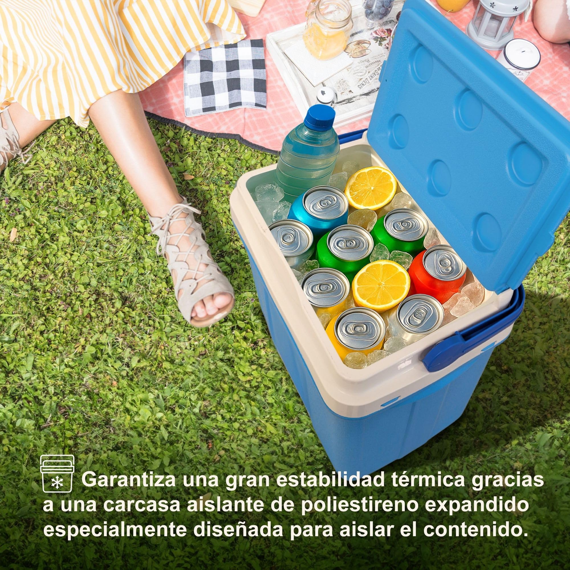 Nevera portátil con asa ergonómica, Ligera y compacta, Ideal para Playa, Camping, excursiones o Picnic, Bolsa térmica Porta Alimentos, Alternativa a Mochila Nevera isotérmica